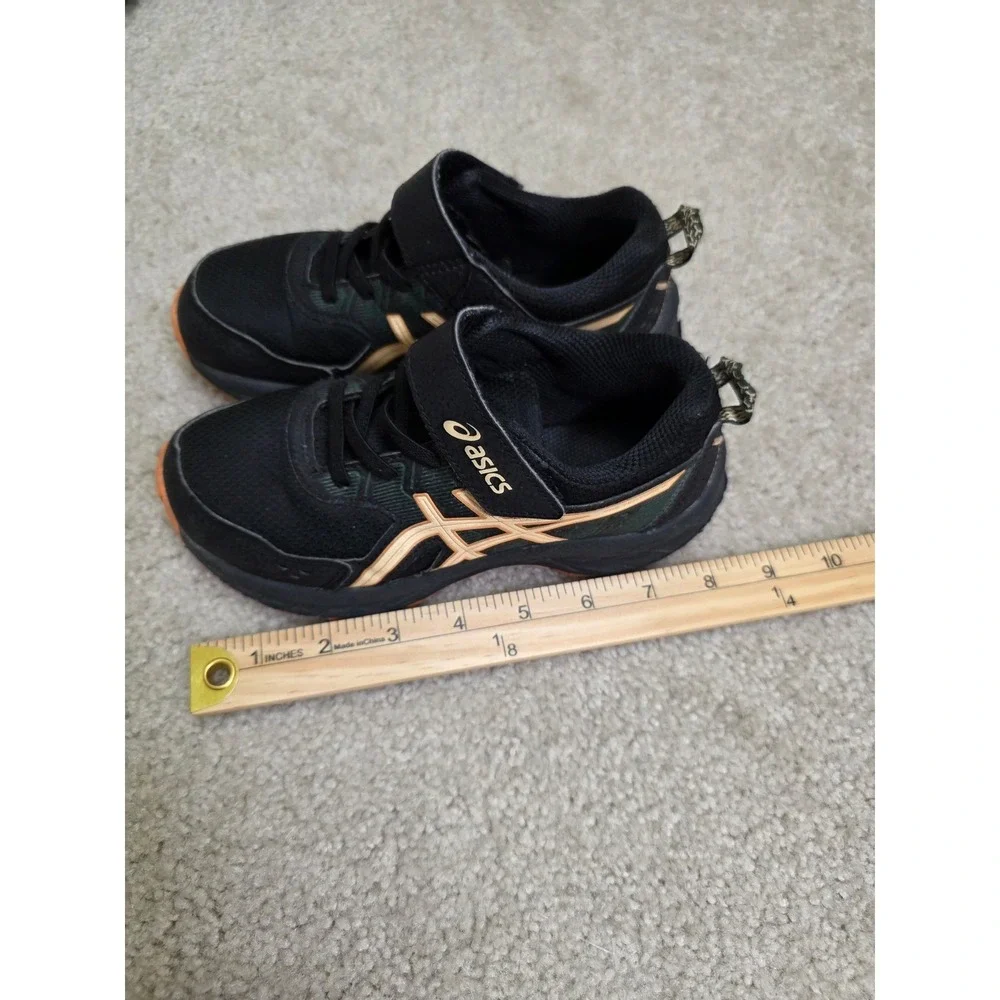 Asics Pre Venture 9 PS Kids Running Shoes Black Golden Orange Size K13